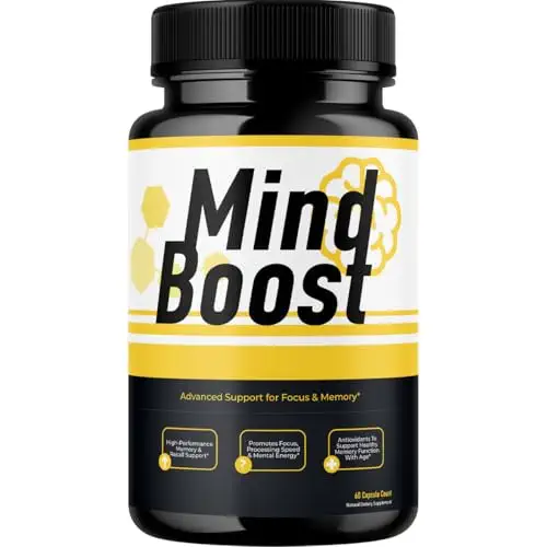 MindBoost brain support supplement promoting focus, memory, and mental clarity